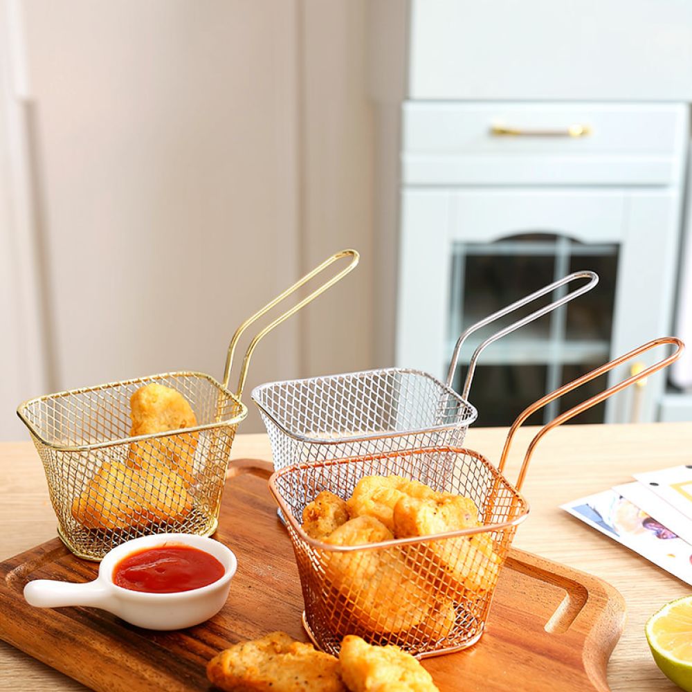 Food Snacks Catering - Cesta decorativa cuadrada para freír, de