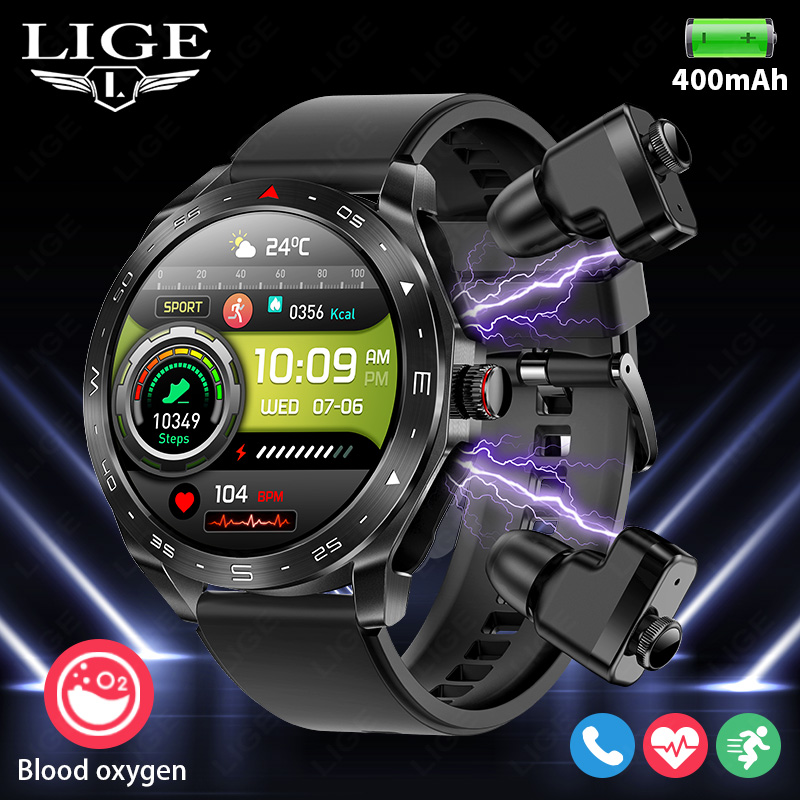 Seaweed Snack - LIGE-reloj inteligente con auriculares Bluetooth para