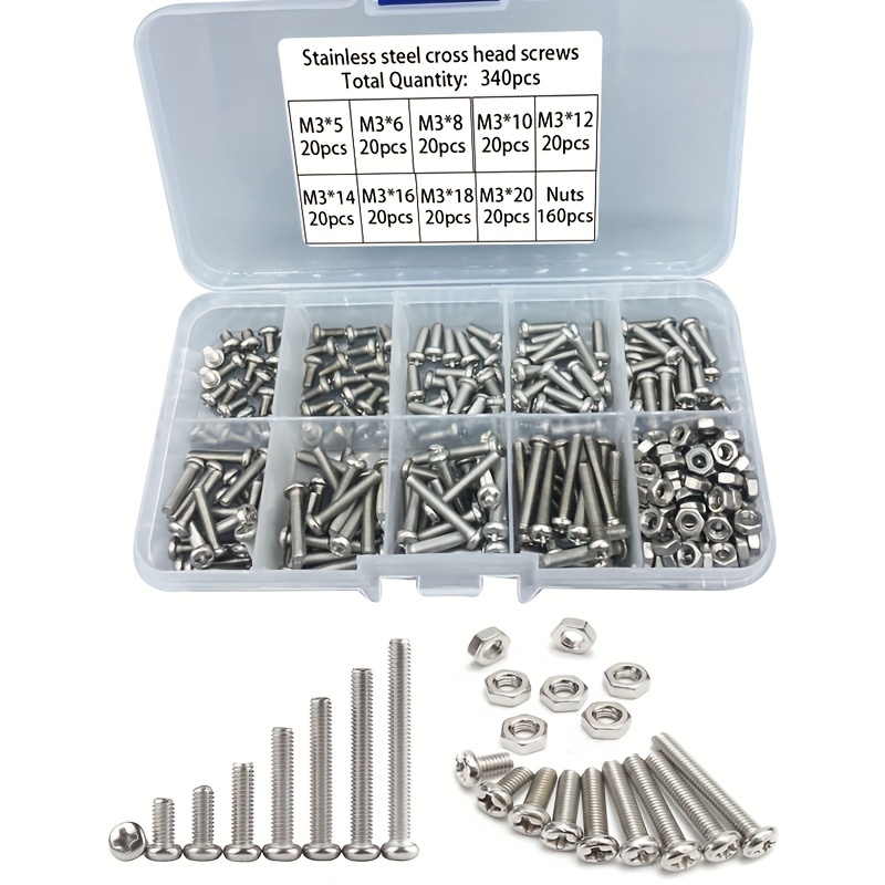 Juego de 340 Piezas de Tornill - Nuts Mix reseña y precio
